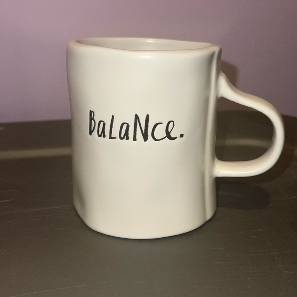 Rae Dunn Artisan Collection Balance Mug White Ceramic Coffee‎ Cup NEW
